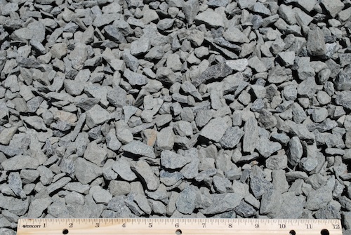 Three-quarter-inch gray driveway stone