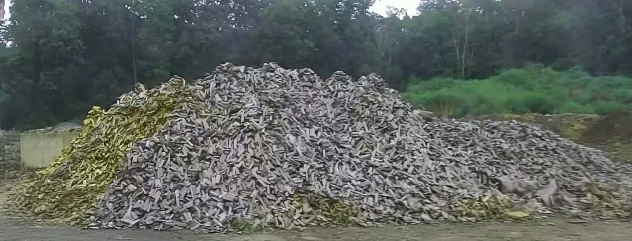 Split seasoned hardwood firewood stacked at the A.Z. Landscape Supply yard on Route 206